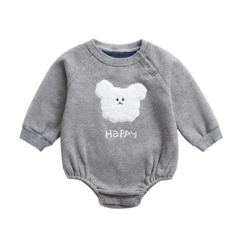 Winter Autumn Unisex Baby Boys Girls Bodysuits Warm Fleece Long Sleeve Toddler Clothing Onesies Cute Animal Casual