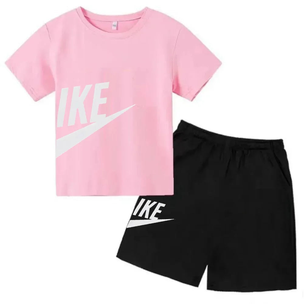 Brand Print Fan Clothes Children Teen T Shirt Suit Summer Top +shorts 2 Pcs Set Short Sleeve Casual Fashion Boys Girls Kid Set