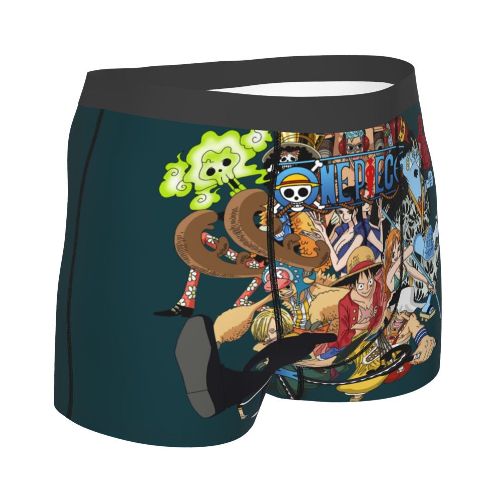 Best One Collage Collection Poster Man's Boxer Briefs Luffy Highly Breathable Underpants Top Quality Print Shorts Birthday Gifts