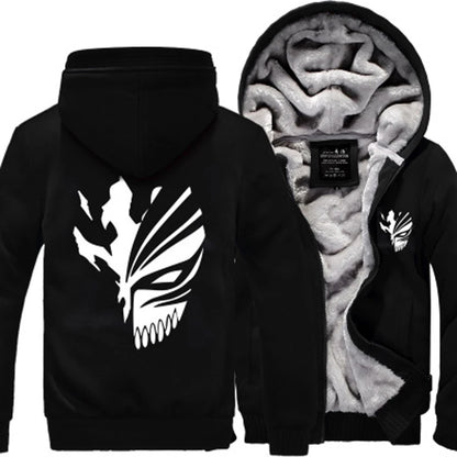 Anime Bleach Men Sweatshirts 2023 hot winter thicken fleece Kurosaki Ichigo hoodies men hip hop fashion Zippered hoodie for fans