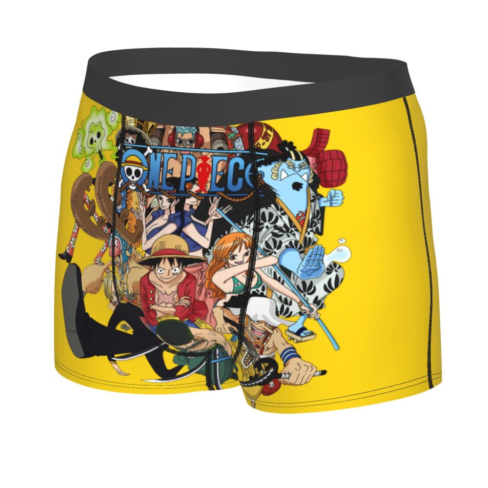 Best One Collage Collection Poster Man's Boxer Briefs Luffy Highly Breathable Underpants Top Quality Print Shorts Birthday Gifts