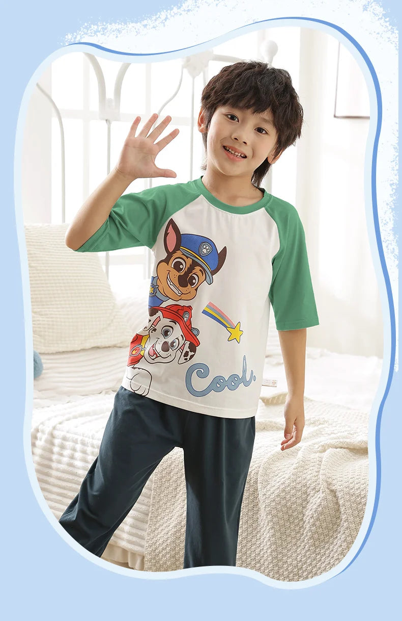 Genuine Paw Patrol Skye Chase Thin Children's Pajamas Sets Spring Summer Cartoon Students Tops Pants Kids Boys girls Sleepwear