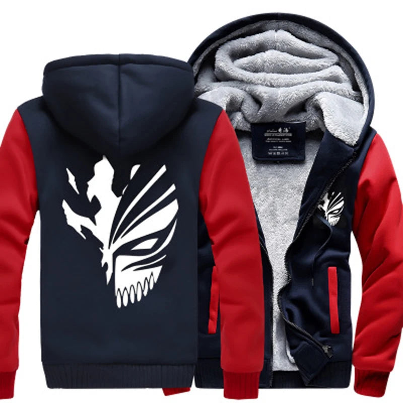 Anime Bleach Men Sweatshirts 2023 hot winter thicken fleece Kurosaki Ichigo hoodies men hip hop fashion Zippered hoodie for fans