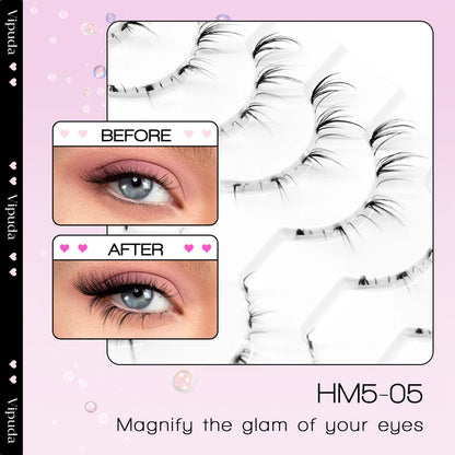 Lower Eyelashes Pack Under Eye Lashes Soft Lower Eyelashes 100% Handmade Clear Band Manga Bottom Lashes Makeup Tools