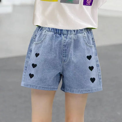 New Girls Denim Shorts Summer Kids Girl Hot Pants Clothing Baby Casual Jean Shorts 4 6 8 10 12 14 Year