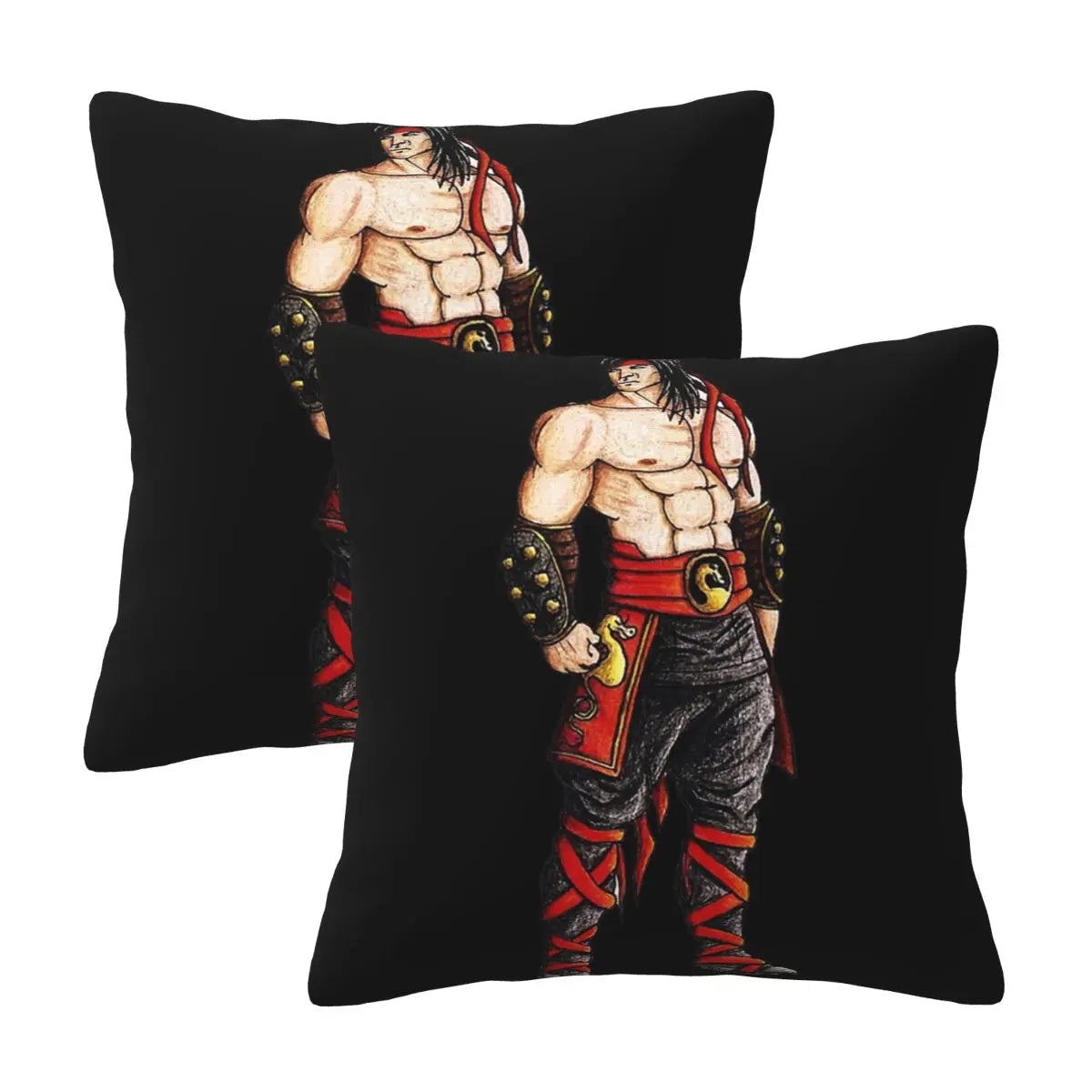 Mortal Kombat Logo 2 pcs Square Pillowcase Pillow Cover Cushion Decor Comfort Throw Pillow for Home Living Room