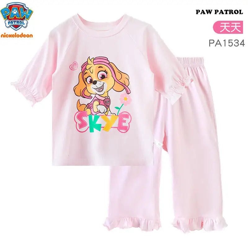 Genuine Paw Patrol Skye Chase Thin Children's Pajamas Sets Spring Summer Cartoon Students Tops Pants Kids Boys girls Sleepwear