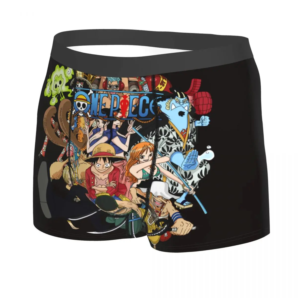 Best One Collage Collection Poster Man's Boxer Briefs Luffy Highly Breathable Underpants Top Quality Print Shorts Birthday Gifts