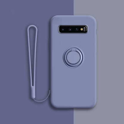 Soft Silicone Case For Samsung Galaxy S10 Plus S21 S20 FE Ultra S Note 20 9 10 S9 S8 S10E E Note20 Note9 Cover Ring Holder Stand