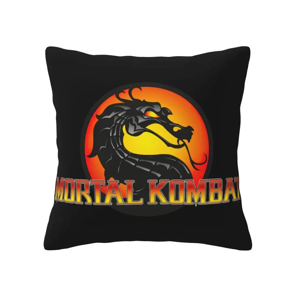 Mortal Kombat Logo 2 pcs Square Pillowcase Pillow Cover Cushion Decor Comfort Throw Pillow for Home Living Room