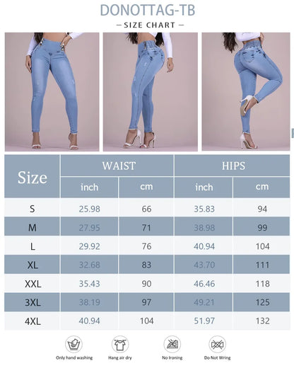 High Waist Slim Fit Stretch Skinny Jeans For Women