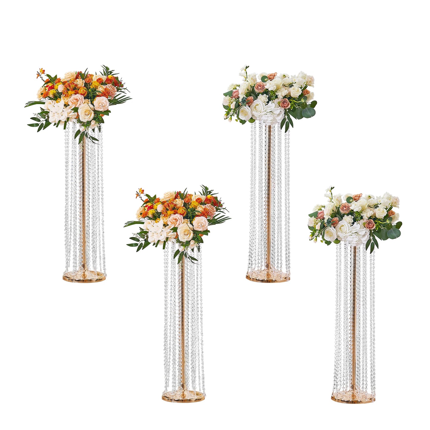 VEVOR Gold Metal Column Wedding Flower Stand High With Metal Laminate Vase Geometric Centerpiece Stands Cylindrical Floral