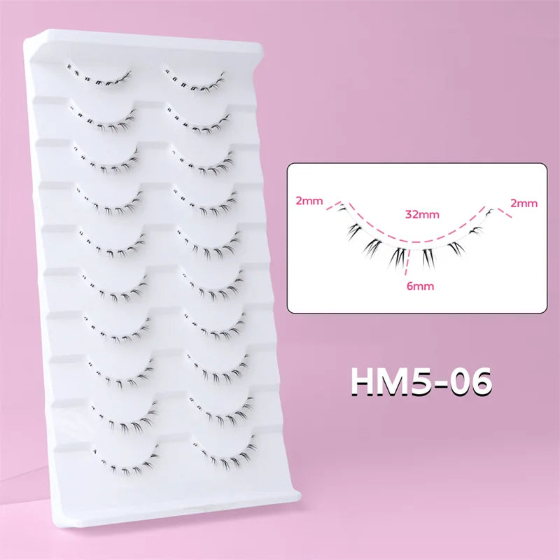 Lower Eyelashes Pack Under Eye Lashes Soft Lower Eyelashes 100% Handmade Clear Band Manga Bottom Lashes Makeup Tools