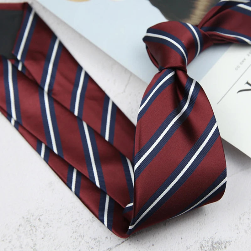 New Trendy Striped Neckties For Men Formal Silk Tie Polyester Jacquard Skinny Neck Tie Wedding Corbata 8cm Gravata Luxury Ties