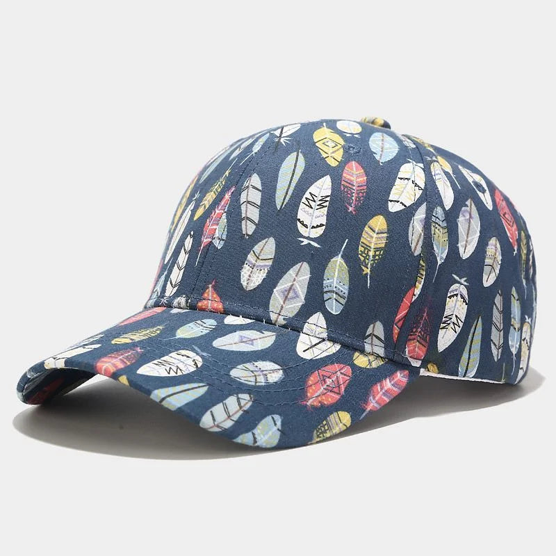 New Print Flower Baseball Caps for Men and Women Summer Sun Hat Visor Cap Adjustable Bonne Hats Gorras