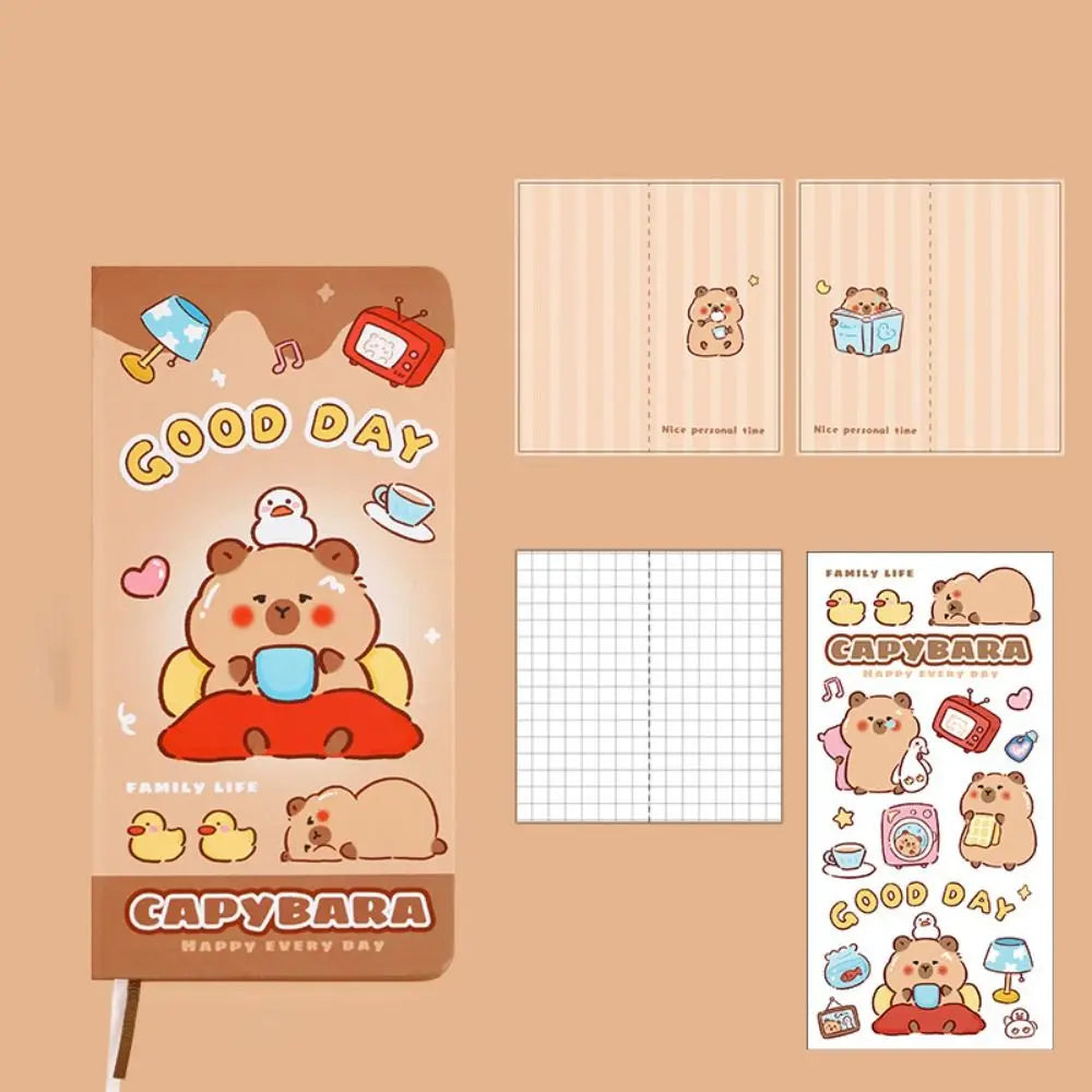 Pocket Mini Capybara Notepad Kawaii INS Capybara Hand Ledger Notebook Thickening Cartoon Memo Notes Student