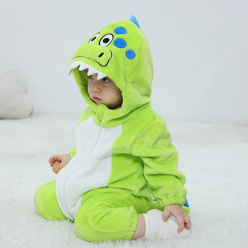 Anime Bear Baby Girl Boy Clothes Romper Lovely Infant Baby Onesie Bodysuit Newborn Zipper Hooded Flannel Cosplay Jumpsuits