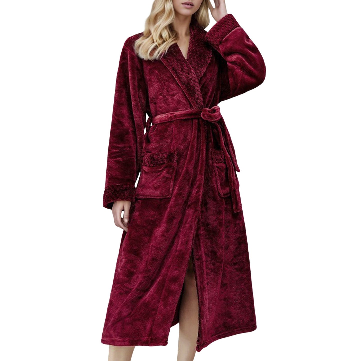 Women and  Men Winter Plus Size Thicken Warm Flannel Hooded Bathrobe Extra Long Coral Fleece Bath Robe Night Dressing Gown Sleepwear