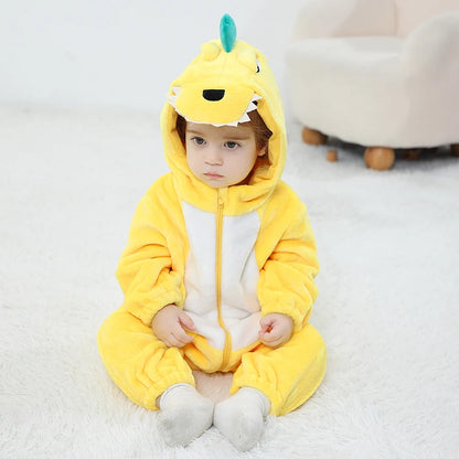 Anime Bear Baby Girl Boy Clothes Romper Lovely Infant Baby Onesie Bodysuit Newborn Zipper Hooded Flannel Cosplay Jumpsuits