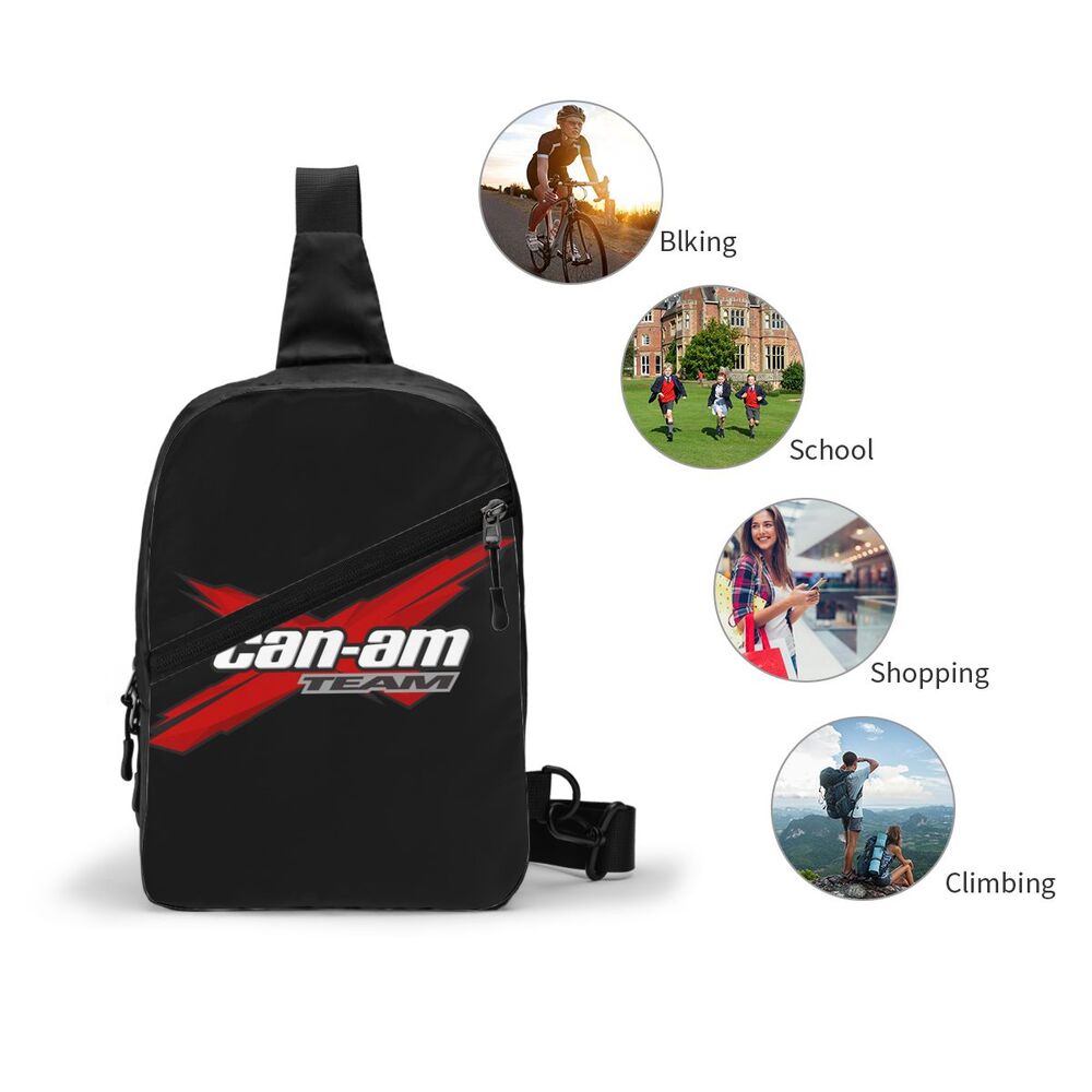 custom Motorcycle BRP Can-Am Print Sling Chest Bag Custom Crossbody Shoulder Backpack for Men Traveling Daypack