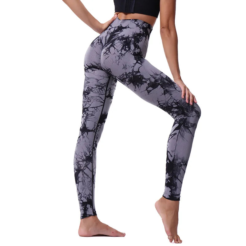 Stretchy High Waist Women Gym Yoga Leggings Seamless Athletic Exercise Fitness Pants Eye Catching Trainning Leggings