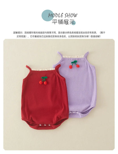 Baby Summer Clothes Newborn Girl Romper Full Moon Daytime Strap Jumpsuit Summer Thin Onesie