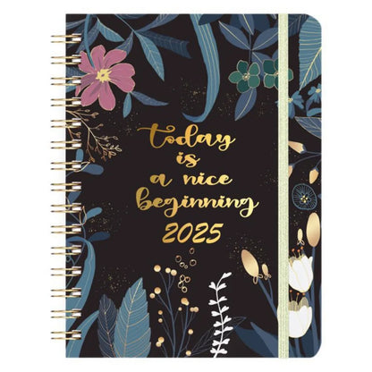 A5 2025 Planner Notebooks 140 Pages Paper 12 Months Planner Notebook Elastic Band Design Thicken 365 Days Notepad Student