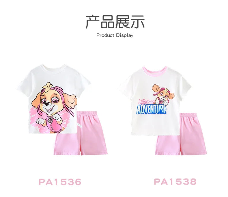 Genuine Paw Patrol Skye Chase Thin Children's Pajamas Sets Spring Summer Cartoon Students Tops Pants Kids Boys girls Sleepwear