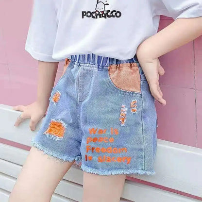 New Girls Denim Shorts Summer Kids Girl Hot Pants Clothing Baby Casual Jean Shorts 4 6 8 10 12 14 Year