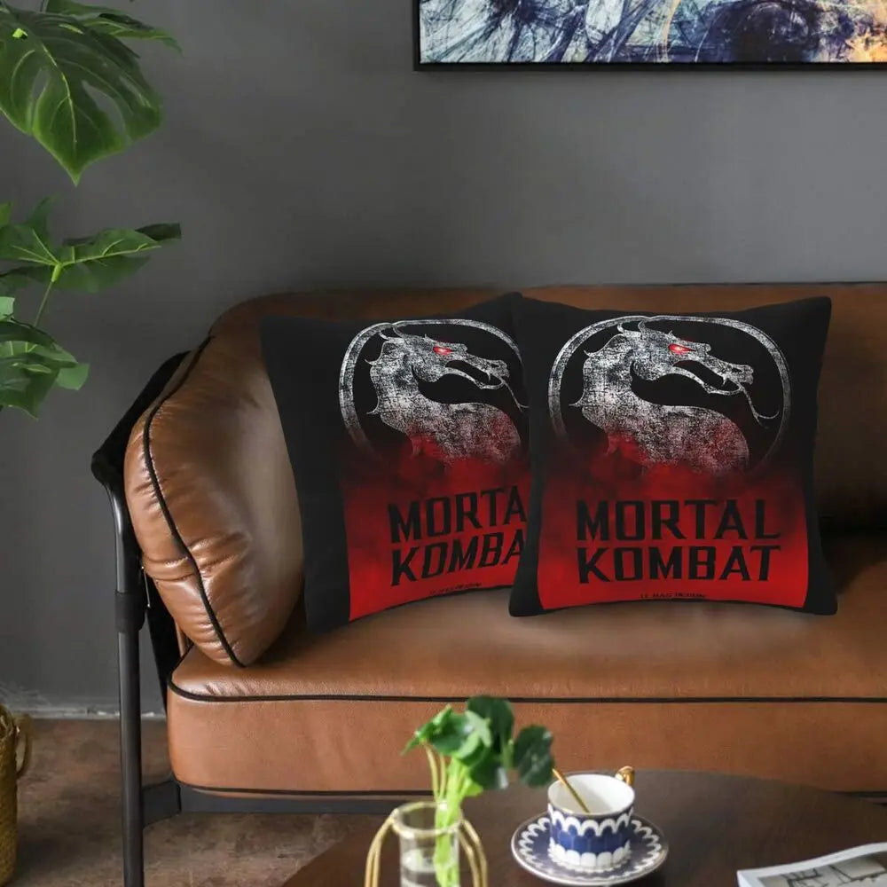 Mortal Kombat Logo 2 pcs Square Pillowcase Pillow Cover Cushion Decor Comfort Throw Pillow for Home Living Room