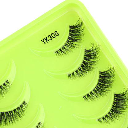 YSDO 3/10 Pairs Cat Eye Lash Wispy Half Lashes Natural False Eyelashes Extensions Fluffy Volume 3D Mink Lashes Makeup Faux Cils