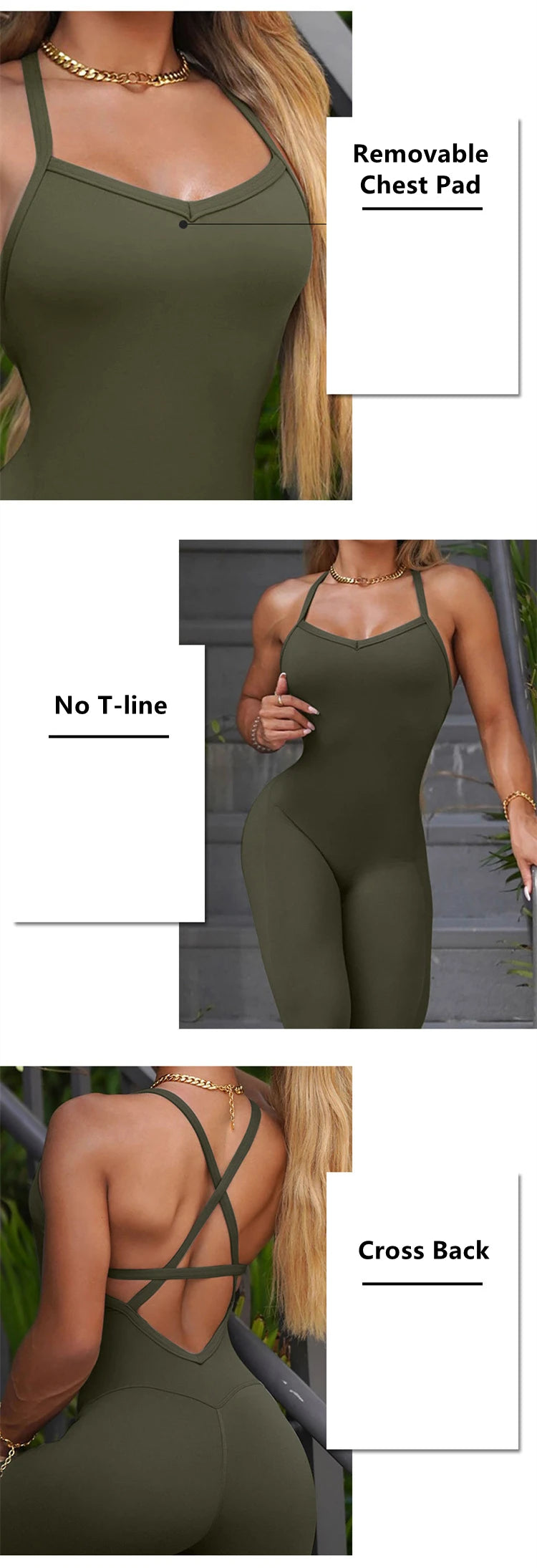 Women Athleisure Fitness Bodysuit Backless One Piece Yoga Jumpsuit Sports Gym Workout Clothes for Women Tights Active Wear