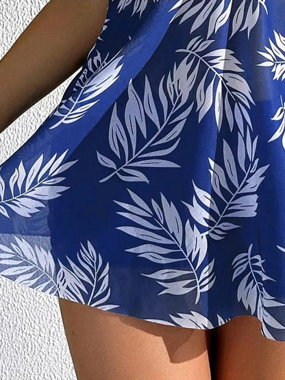 Short Dress Tankini With Shorts Swimsuit Women Swimwear Female Padded Printed Bathing Swim Suit Swimming Beachwear Summer