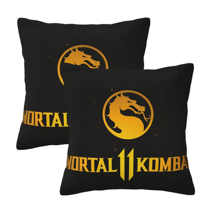 Mortal Kombat Logo 2 pcs Square Pillowcase Pillow Cover Cushion Decor Comfort Throw Pillow for Home Living Room