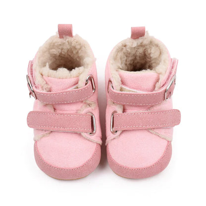 Winter Baby Shoes Boys Girls High-top Snow Boots Warm Plush Infant Toddler First Walkers 0-18 Months