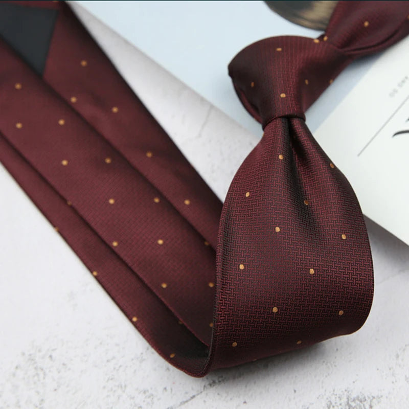 New Trendy Striped Neckties For Men Formal Silk Tie Polyester Jacquard Skinny Neck Tie Wedding Corbata 8cm Gravata Luxury Ties