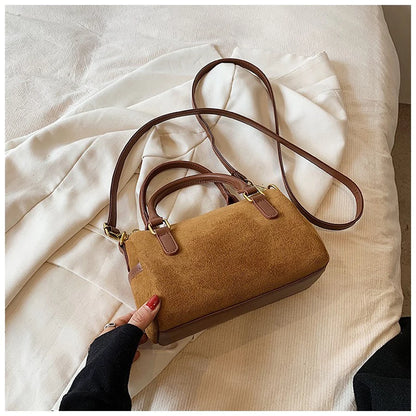 Simple and fashionable Faux Suede shoulder bag, crossbody bag, women's small bag, pillow bag, Boston handbag, women's bag