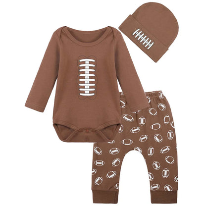 Baby Boys Sports Costume Outfits Infant Cotton Clothing Set Newborn Basketball Pattern Bodysuit Party Photo Props 3 PCS