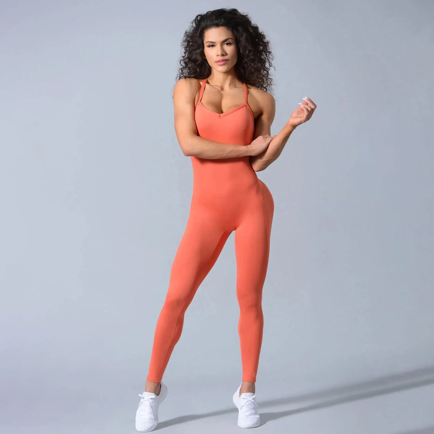 Women Athleisure Fitness Bodysuit Backless One Piece Yoga Jumpsuit Sports Gym Workout Clothes for Women Tights Active Wear