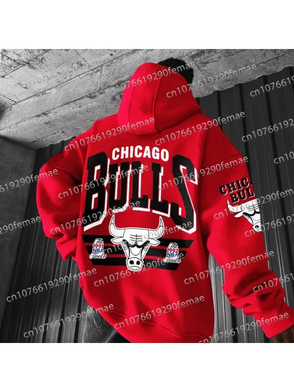 2025 Hot Selling Chicago Bulls Printed Basketball Sports Hoodie Daily Street Sports Fashion Trend Top