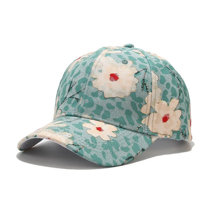 New Print Flower Baseball Caps for Men and Women Summer Sun Hat Visor Cap Adjustable Bonne Hats Gorras