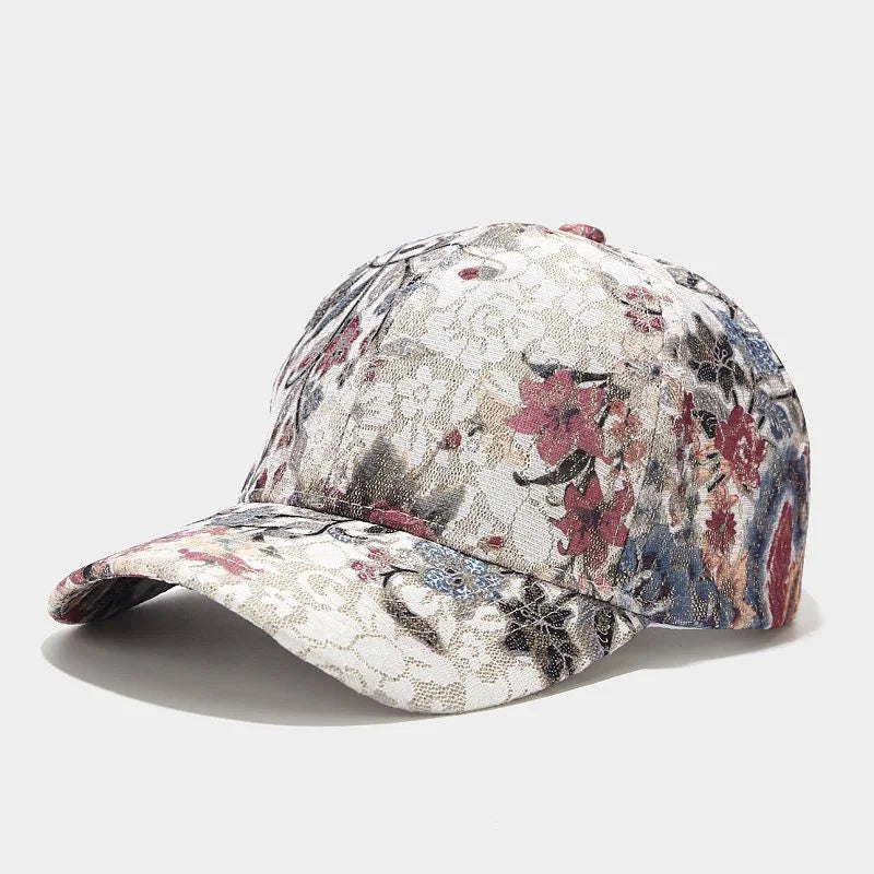 New Print Flower Baseball Caps for Men and Women Summer Sun Hat Visor Cap Adjustable Bonne Hats Gorras