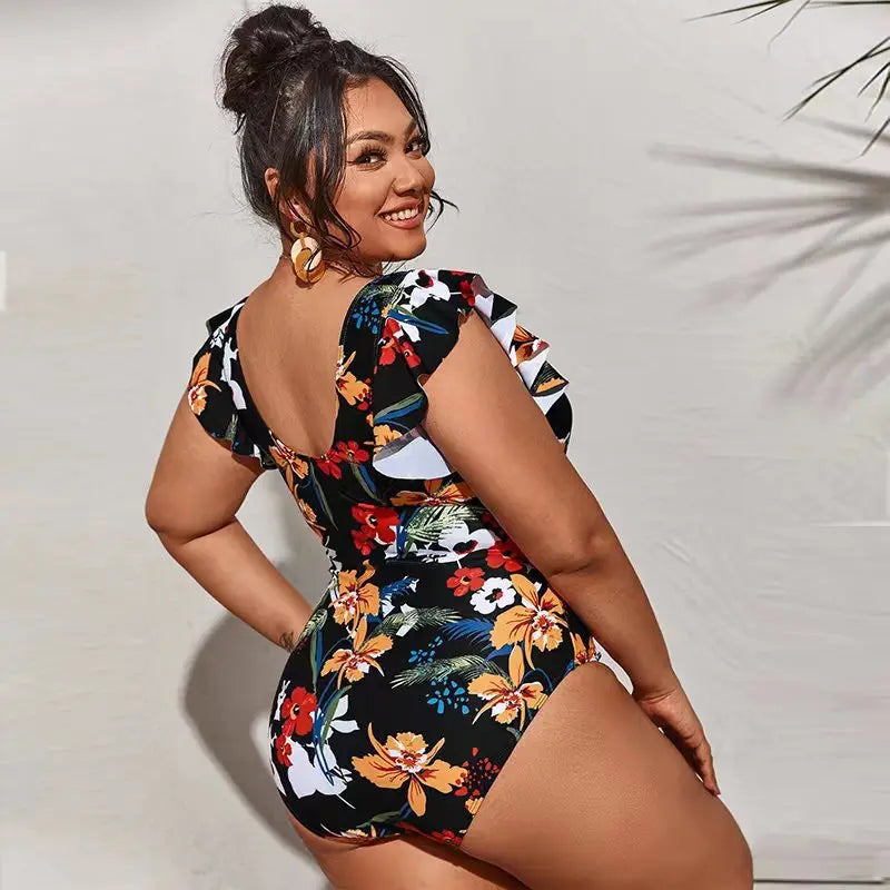 Floral Plus Size Bikini Women Leopard Printed Swimwears High Waist Sexy Fashion Beachwear Spring Summer Female Swimsuit