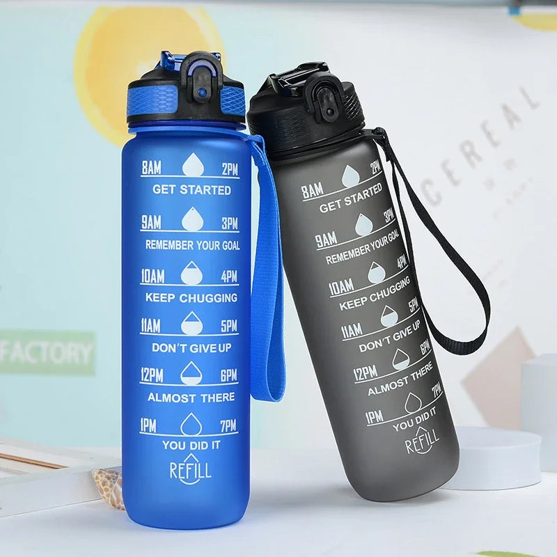 1 Liter Water Bottle Motivational Sport Water Bottle Leakproof Bottles Drinking Outdoor Travel Gym Fitness Jugs For Kitchen Cups