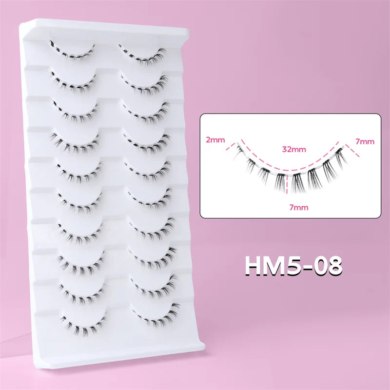 Lower Eyelashes Pack Under Eye Lashes Soft Lower Eyelashes 100% Handmade Clear Band Manga Bottom Lashes Makeup Tools