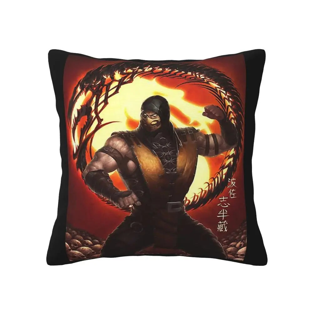 Mortal Kombat Logo 2 pcs Square Pillowcase Pillow Cover Cushion Decor Comfort Throw Pillow for Home Living Room