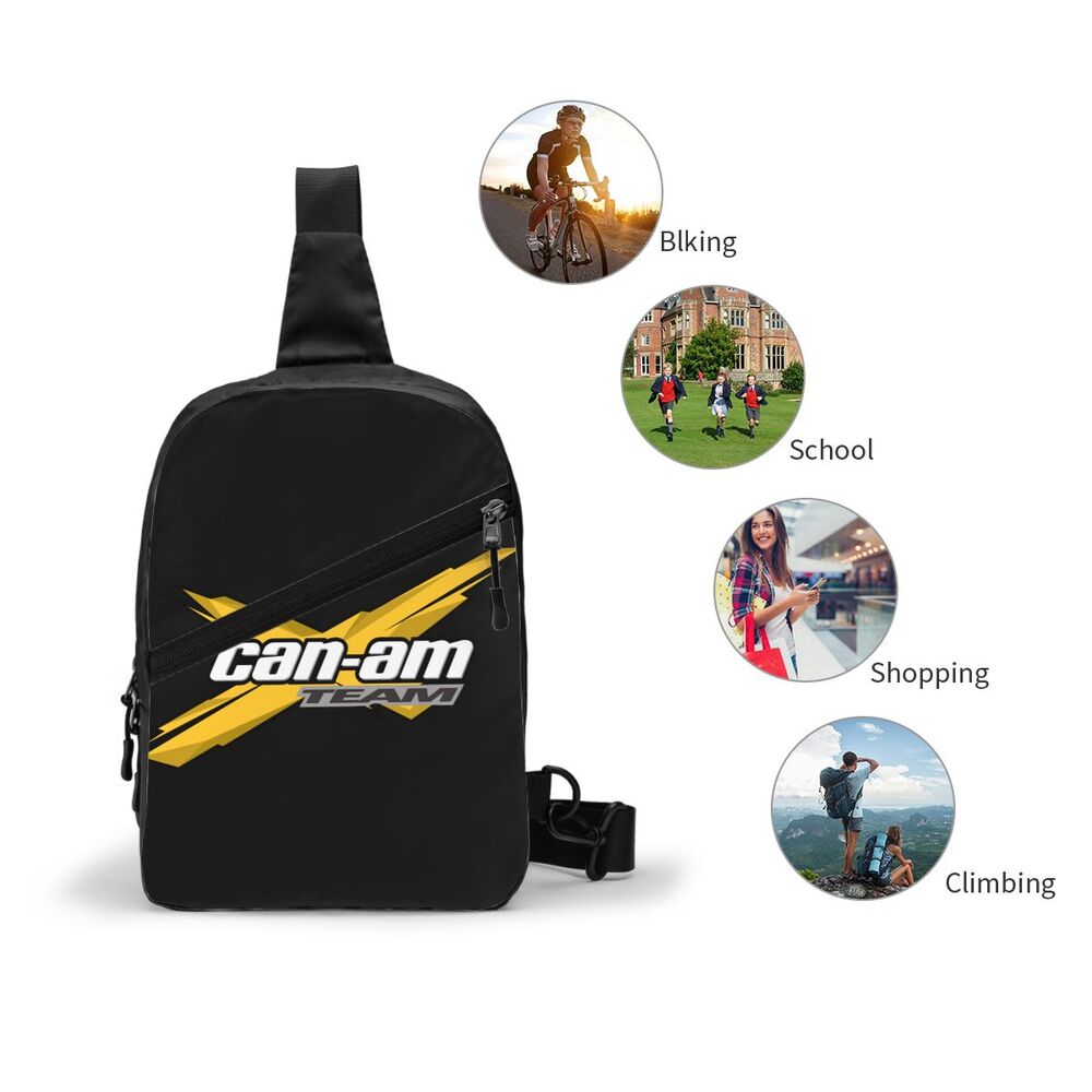 custom Motorcycle BRP Can-Am Print Sling Chest Bag Custom Crossbody Shoulder Backpack for Men Traveling Daypack