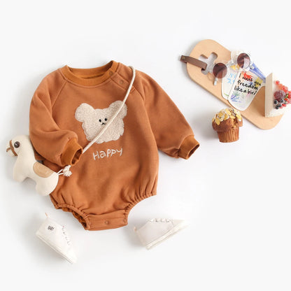 Winter Autumn Unisex Baby Boys Girls Bodysuits Warm Fleece Long Sleeve Toddler Clothing Onesies Cute Animal Casual