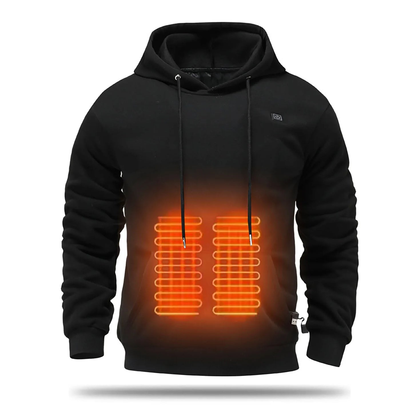 5 Heating Areas Men's Autumn And Winter Hoodie Usb Casual Hooded Pullover Sweatshirt Heating Hoodie Electric Thermal Hoodie