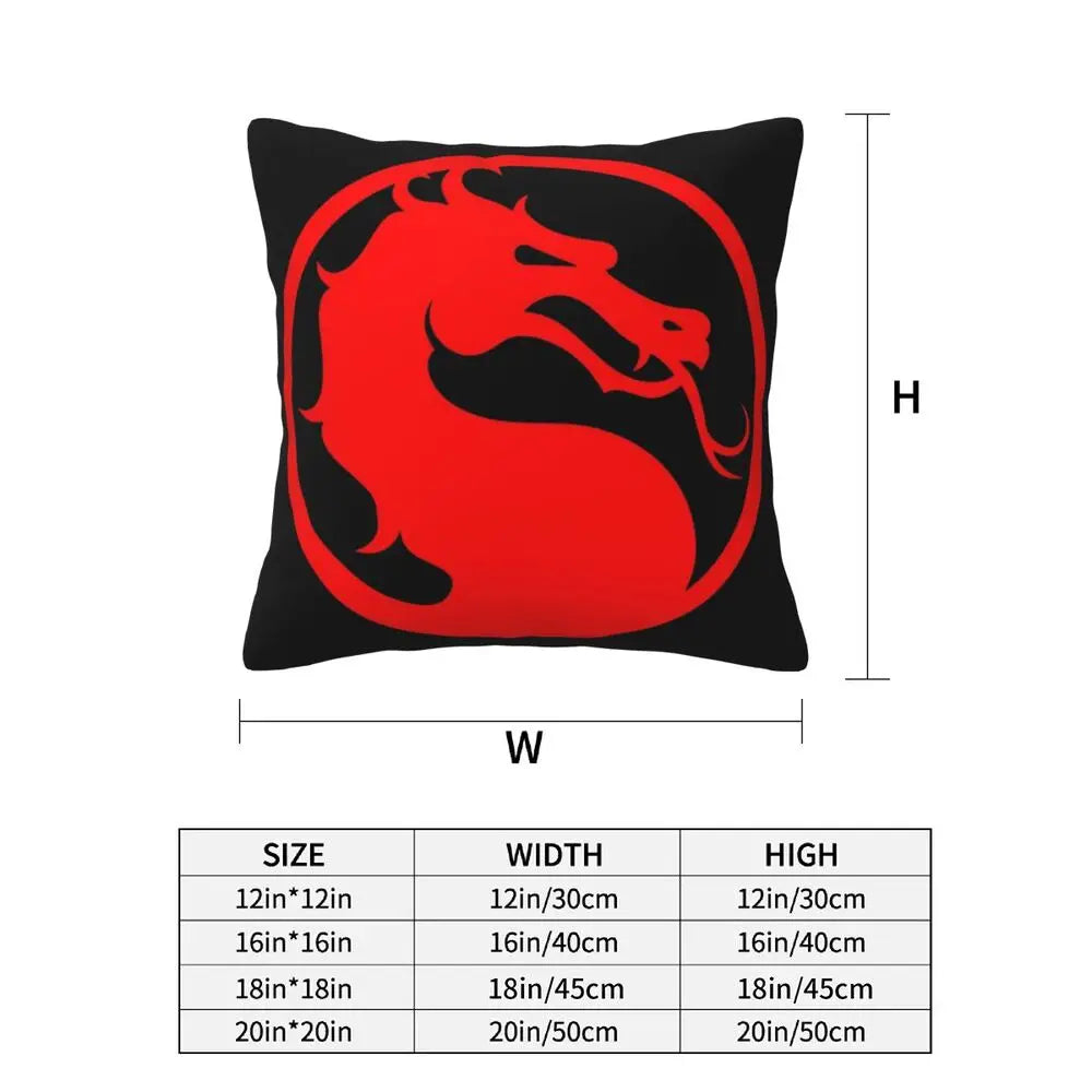 Mortal Kombat Logo 2 pcs Square Pillowcase Pillow Cover Cushion Decor Comfort Throw Pillow for Home Living Room